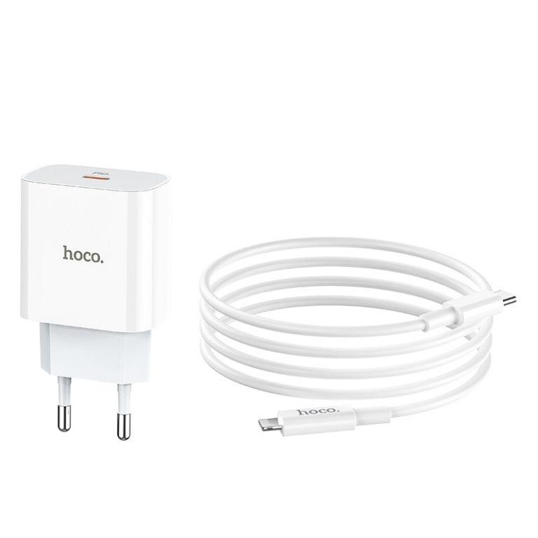 Мережевий зарядний пристрій HOCO C76A Plus Speed source PD20W charger set, колір білий 6931474746924 Одеса - фото 5