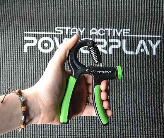 Еспандер кистьовий PowerPlay PP-4323 з регульованим навантаженням 10-40 кг. Strength Grip Чорно-зеле Кам'янське