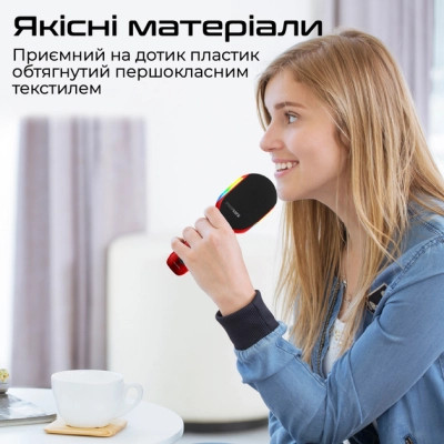 Мікрофон Promate VocalMic Bluetooth 2 x AUX LED Red (vocalmic.red) Вінниця - фото 6