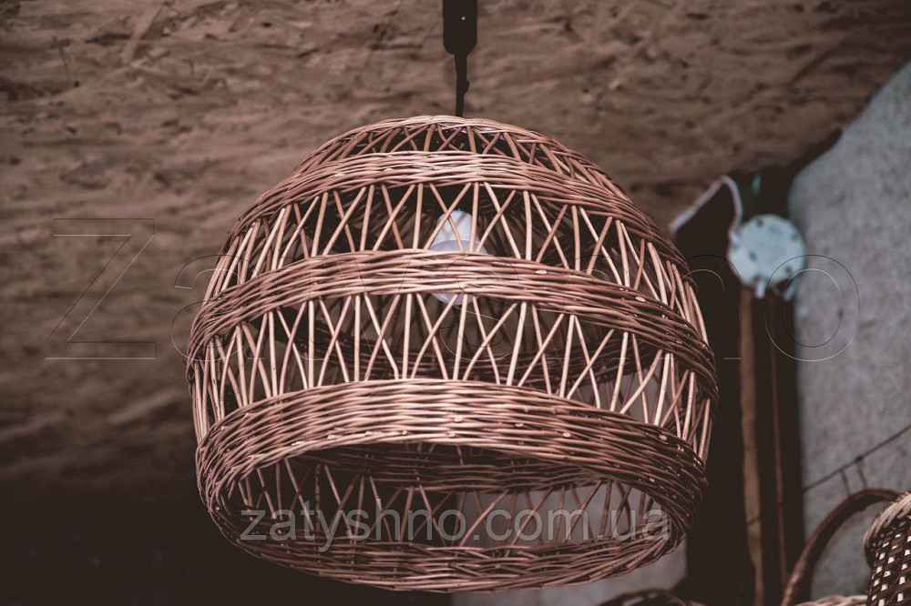 Люстра плетена із лози | люстри плетені із лози  | торшери абажури бра Київ - фото 1