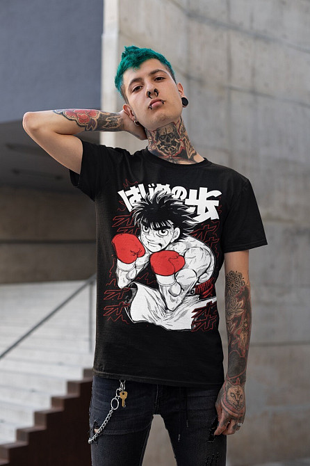 Футболка аниме Хаджиме Но Іппо Камогава оверсайз (S/M/L) Черний AnimeJ0561 Днепр - изображение 4