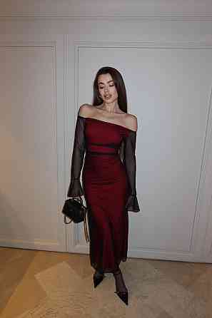 Жіноча приталена максі сукня віскоза + сітка Одеса