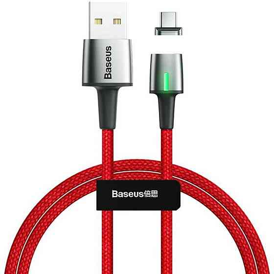 Кабель Baseus Zinc Magnetic Cable USB For Type-C 2A 2m Red Киев