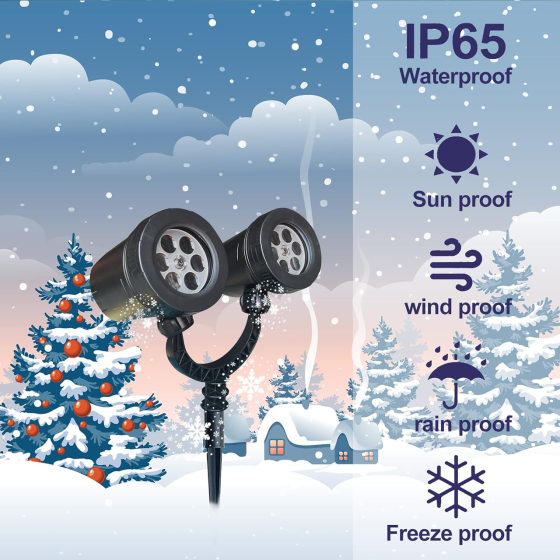Світлодіодний проектор ілюмінація сніжинками Snowflake Lamp IP65 водонепроникний міні-різдвяний сніжинки-проектор для вулиці Київ