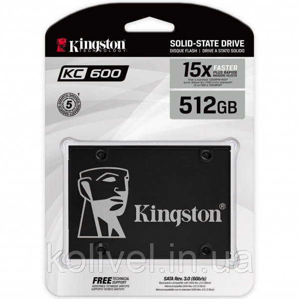 SSD 512GB Kingston KC600 SATA SATAIII 3D NAND TLC (SKC600/512G) (SKC600/512G#) Киев - изображение 3