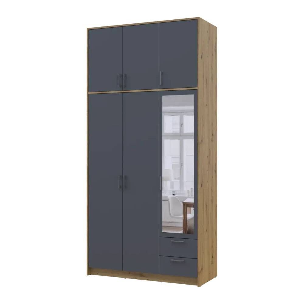 Антресоль висока Doros Ронді Дуб Артизан/Графіт 3 ДСП 121х52х65 (DRS-011906) Дніпро - фото 8