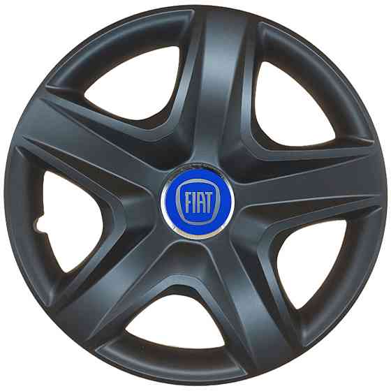 Автомобільні модельні ковпаки R15 SJS Fiat (синій) 340 4шт, чорні Вінниця