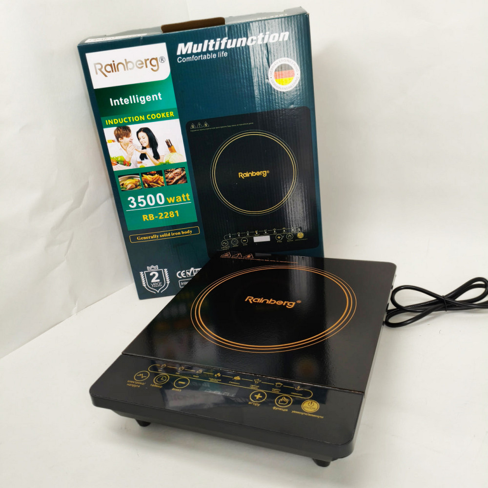 Плитка індукційна Rainberg, Професійна індукційна плита 220 вольт, Плита кухонна переносна NG-81 Львів - фото 5
