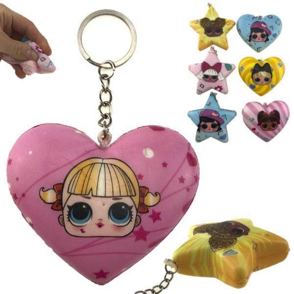 Игрушка брелок сквиши Сердце звезда Лола 12 шт Киев - изображение 1