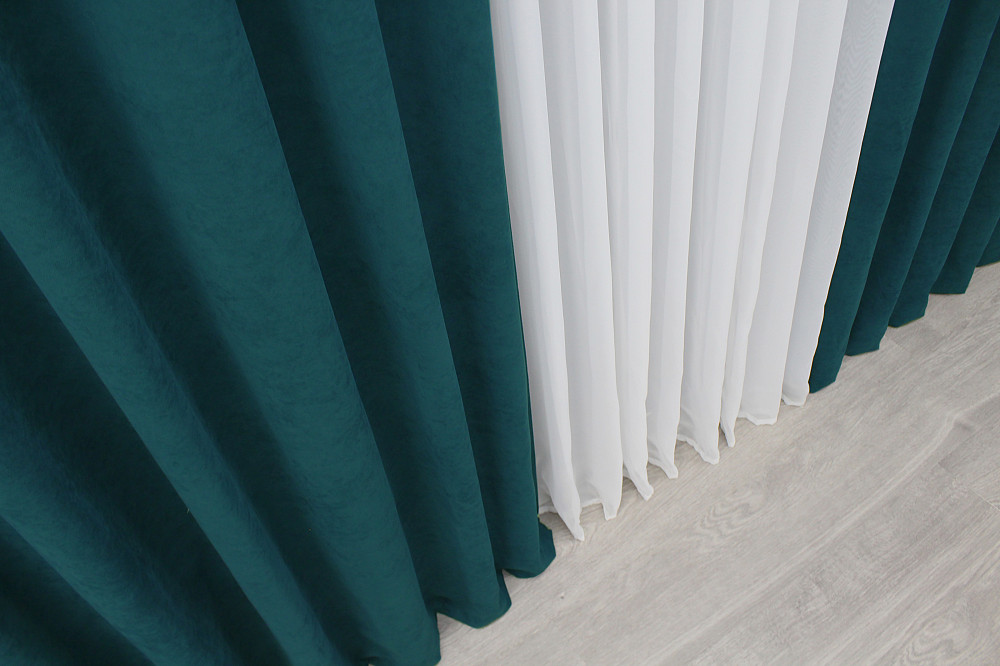 Шторная ткань микровелюр Petek цвет изумрудный 1494ш Киев - изображение 6