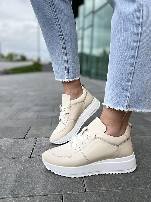 EMELI Кросівки жіночі EMELI 011/8 бежеві (весна-осінь, шкіра натуральна) (5019) 36-41 40 Коломия - фото 1