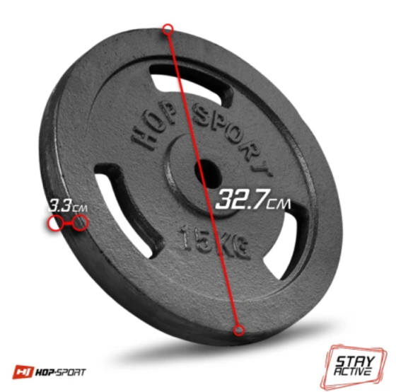 Блин металлический 15 кг 51мм Hop-Sport Киев