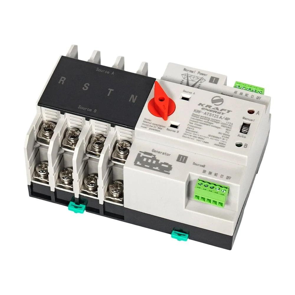 Автоматичний перемикач (АВР) під DIN-рейку Kraft KRF-ATS125A/4p 4 полюси (51-00106) Киев - изображение 13