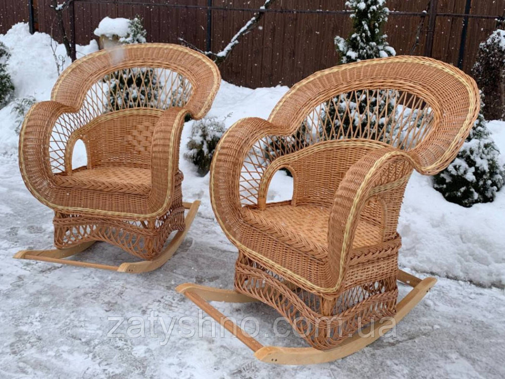 Набір з лози гойдалка та столик Київ - фото 4