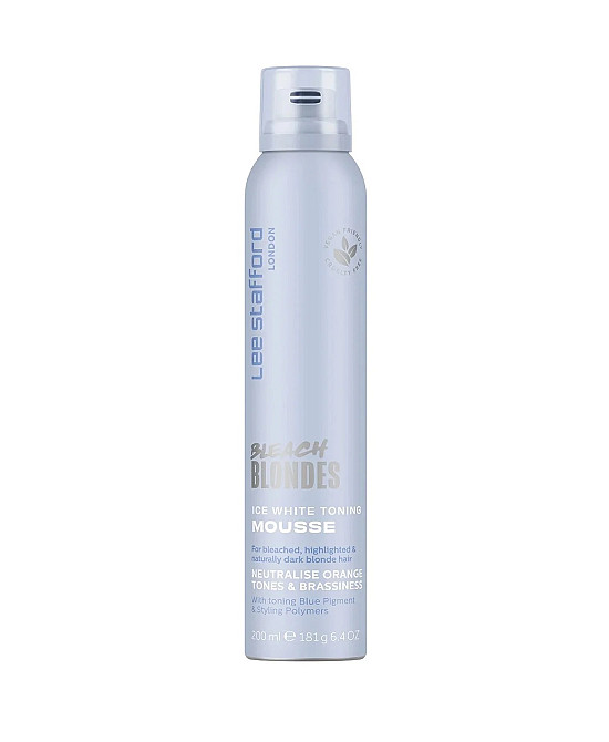 Тонуючий мус з синім пігментом для освітленого волосся Bleach Blondes Ice White Toningh Mousse Lee Stafford 200 мл Київ - фото 1