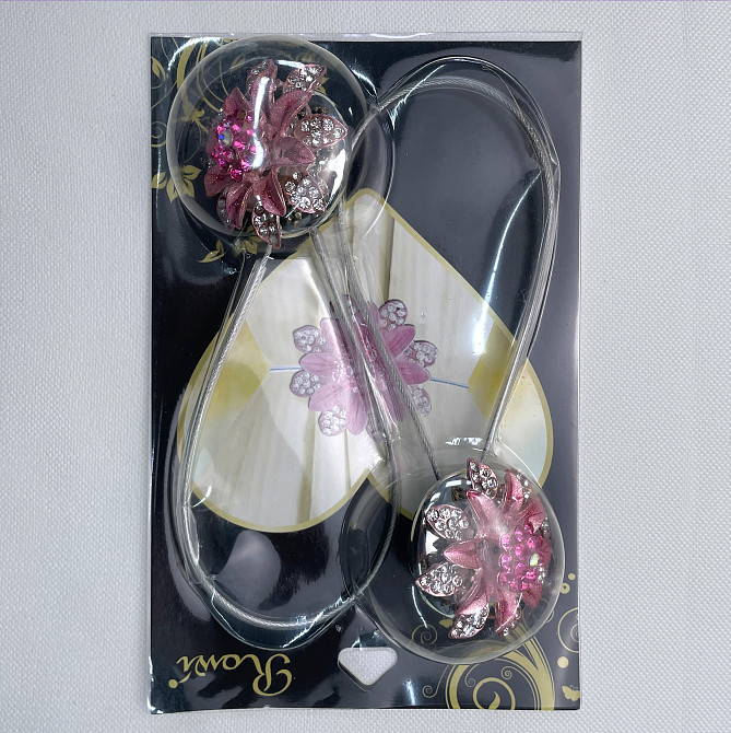 Магніти для штор та гардин "Flowers" набір 2 шт Рожевий (81-195) Київ - фото 8