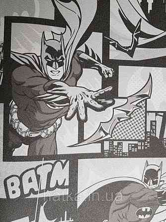 Метрові вінілові шпалери на флізеліні AdaWall Ada Kids дитячі бетмен комікси чорний сірий Київ