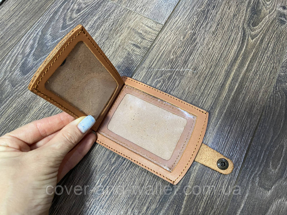 Шкіряна обкладинка для пенсійного посвідчення та прав на кнопці Puos Київ - фото 2