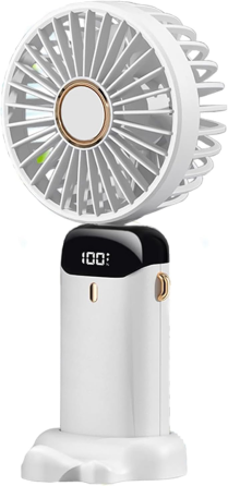 Портативный вентилятор VHG N15 4000 мАч, 5 скоростей, LED-дисплей, ароматизатор, подставка, Белый Киев
