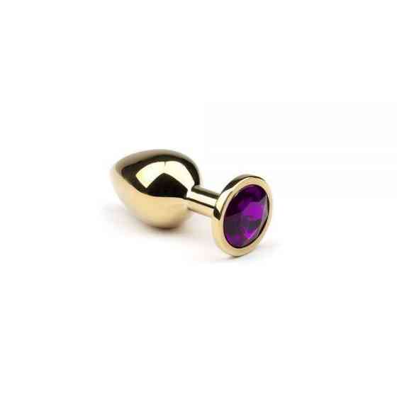 Анальная пробочка классической формы Gold Amethyst, S Sex Aura Киев
