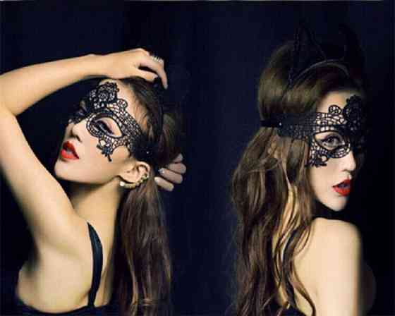 Маска карнавальна із тканини one size чорний Київ