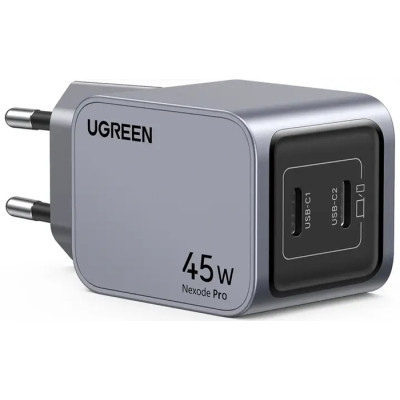 Зарядное устройство Ugreen 2xUSB-C PD45W GaN X707 gray (35008) Винница - изображение 2