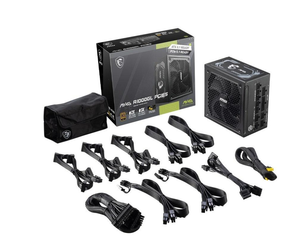 Блок живлення MSI MAG A1000GL PCIE5 1000W ( Чорний ) Харьков - изображение 1