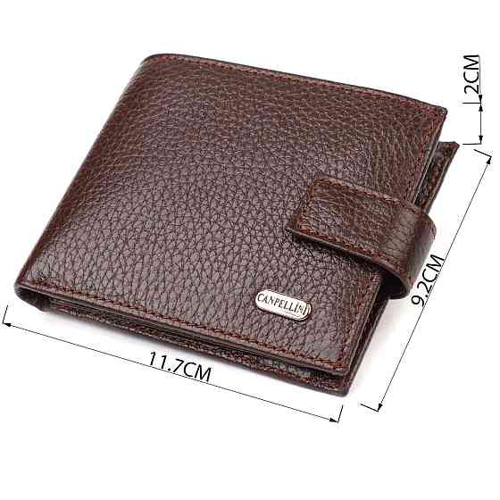Красивый горизонтальный кошелек для мужчин из натуральной кожи флотар CANPELLINI 21891 Коричневый Киев