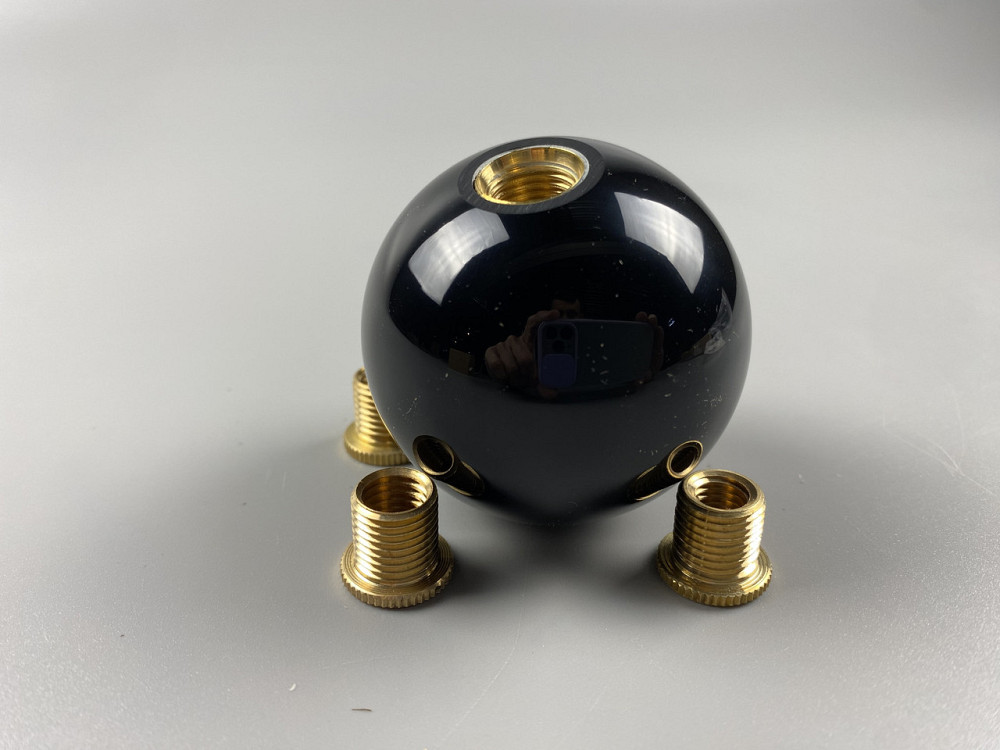 Наконечник на ручку кп набалдашник, насадка на важіль перемикання передач кп 52 мм зі штуцерами чорний Мукачево - фото 6