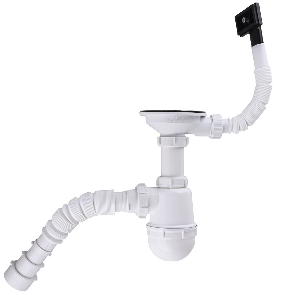 Сифон Waterstal А - 4007 під сталеву кухону мийку 11/2 40 з переливом, з гнучкою трубою (000026528) Київ - фото 4