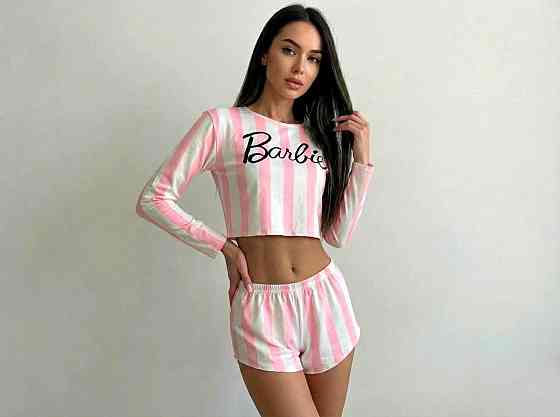 Жіноча піжама-двійка: топ і шорти з трикотажу Рожевий, 44 Одеса