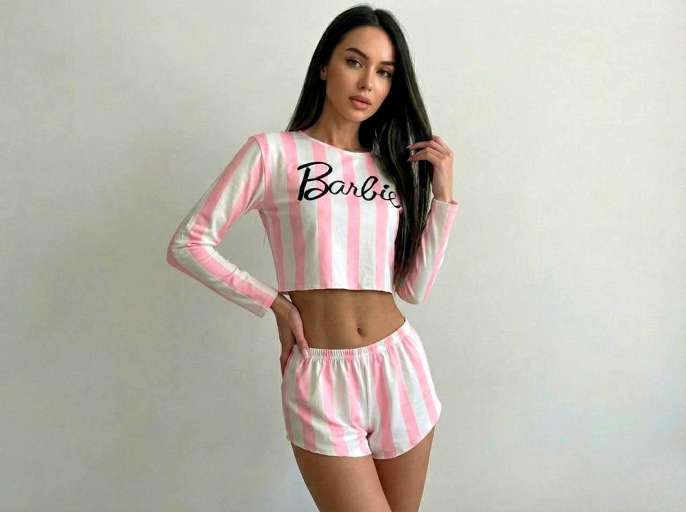 Жіноча піжама-двійка: топ і шорти з трикотажу Рожевий, 44 Одеса - фото 5