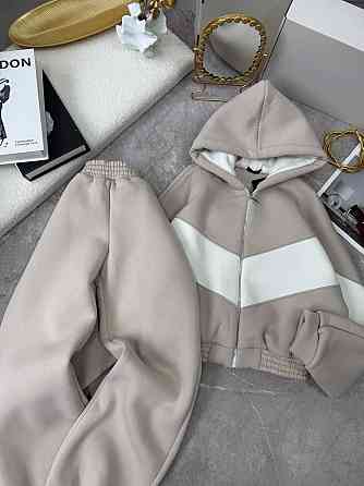 Женский теплый костюм из качественной тринитки на флисе Серый, 46/48 Одесса