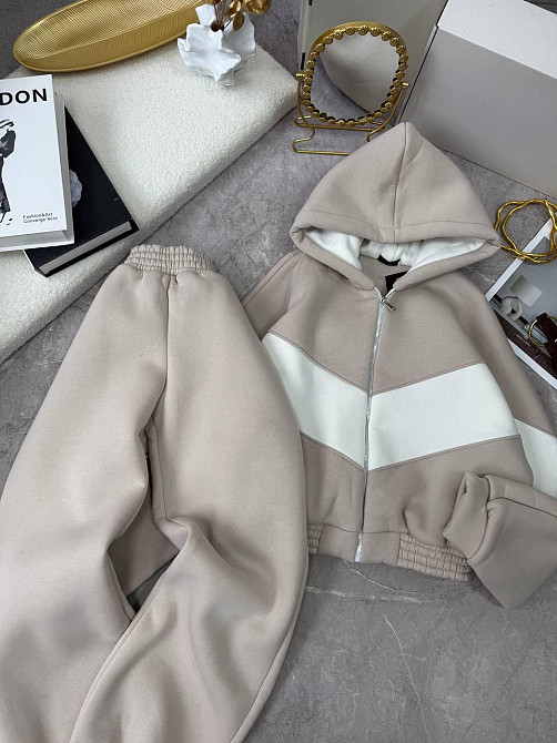 Жіночий теплий костюм із якісної тринитки на флісі Сірий, 46/48 Одеса - фото 3