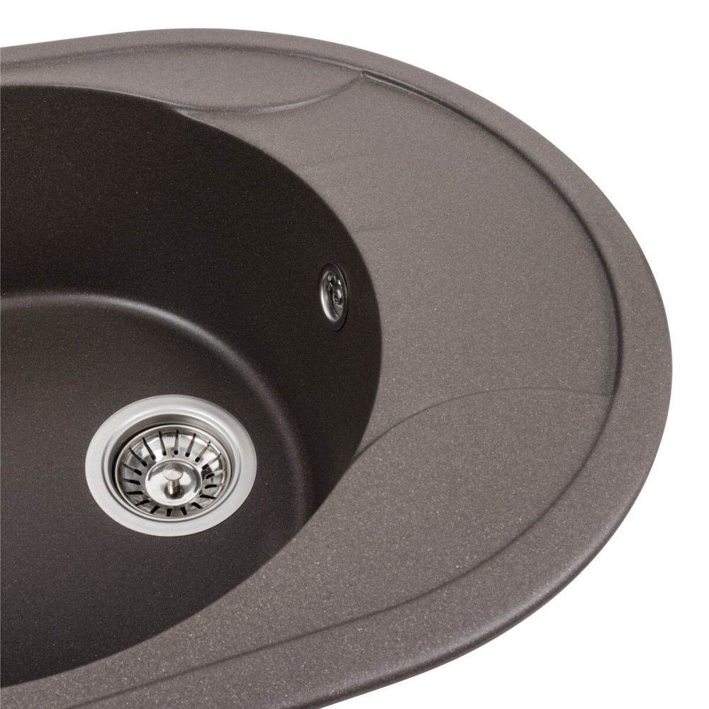 PLATINUM Гранітна мийка для кухні Platinum 5847 ONYX матова Темна скеля Київ - фото 4