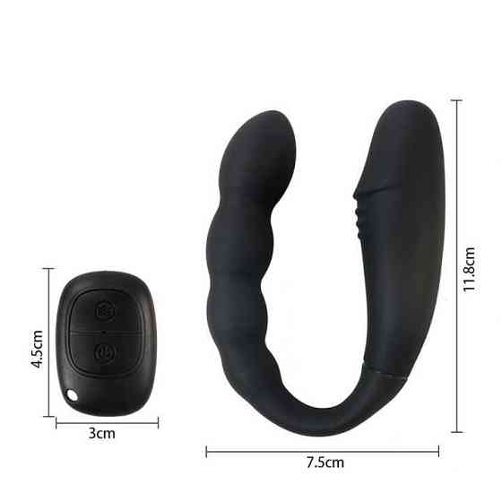 Подвійний анально-вагінальний вібратор Magic Helios Remote з ДК - Чорний - Вібратори Вінниця