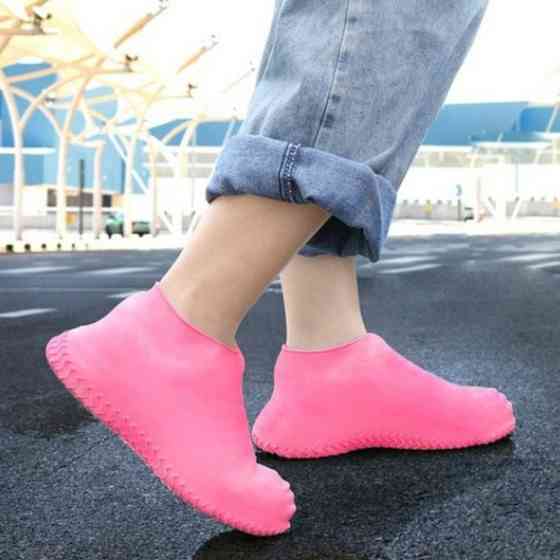 Многоразовые бахилы-чехлы L (41-45 размер) для обуви силиконовые от воды и грязи. Цвет: розовый CG-12 Ивано-Франковск