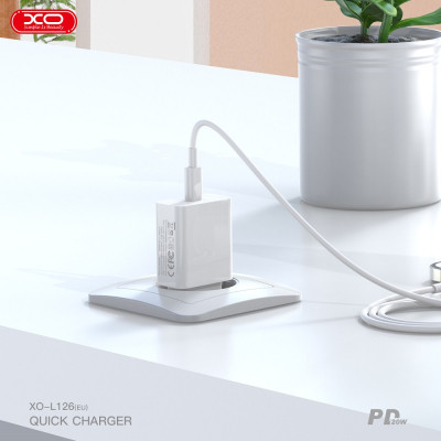 Зарядний пристрій XO L126 20W USB-C PD White (L126_White) Вінниця - фото 7