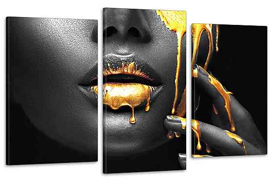 Модульная картина в гостиную / спальню Дівчина в золоті  Art-694_3 100x150 см Киев