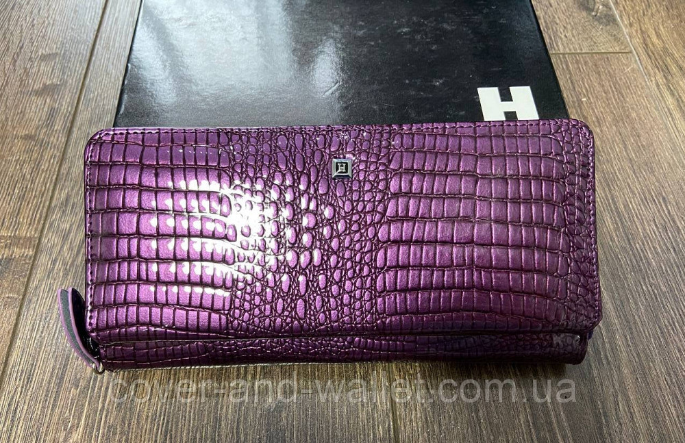 Пурпуровий жіночий гаманець на змійці з блоком під картки Horton AE 202 Київ - фото 2