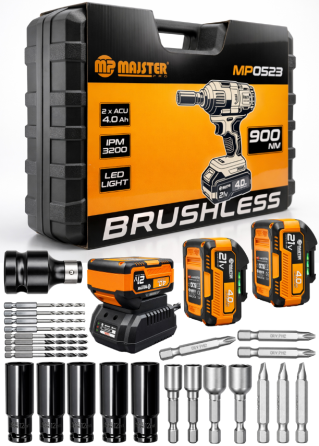 Гайковерт акумуляторний ударний 900Нм Majster Pro (Польща) Київ