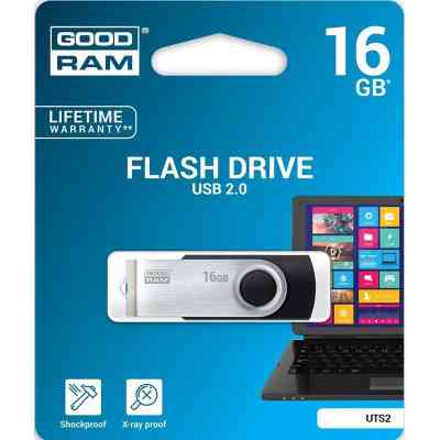 USB флеш накопитель Goodram 16GB Twister Black USB 2.0 (UTS2-0160K0R11) Винница