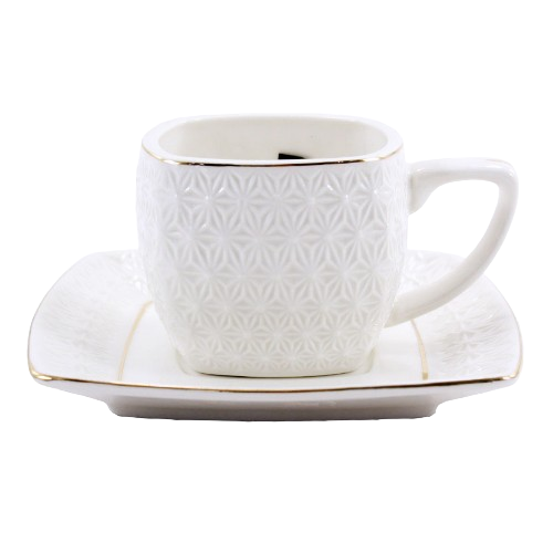 Набір чайний (ч.200мл + блюдце) квадратний порцеляна білий 508707-А Оптима Житомир - фото 1