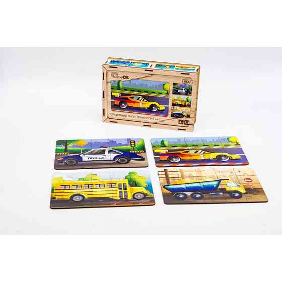 Дерев’яний дитячий пазл 4в1 "Транспорт" Puz-14785, 80 елементів Вінниця