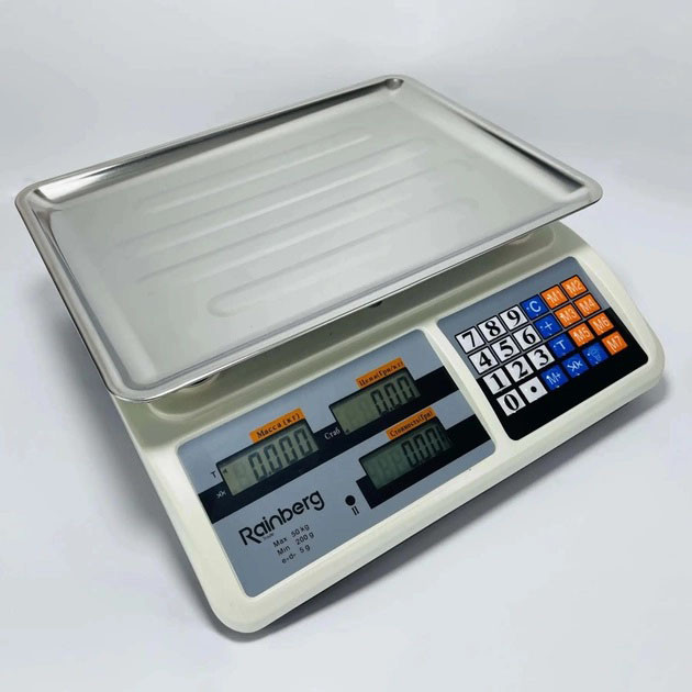 Ваги торговельні електронні Rainberg RB-310 до 55 кг з лічильником ціни YO-69 Львів - фото 1