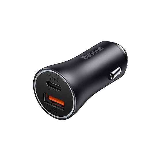 Автомобільний зарядний пристрій Baseus Golden Contactor Max Dual Fast Charger U+C 60W Dark Gray CGJM000113 Одеса