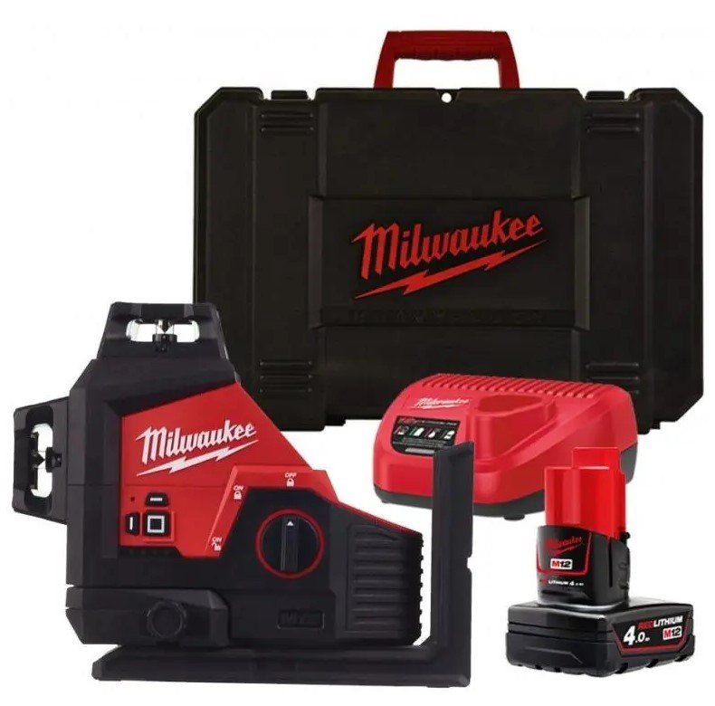Нивелир лазерный 3D аккумуляторный MILWAUKEE, M12 3PL-401C (+заряд. устройство. ,1акум.Х4Аг, кейс) Одесса - изображение 1