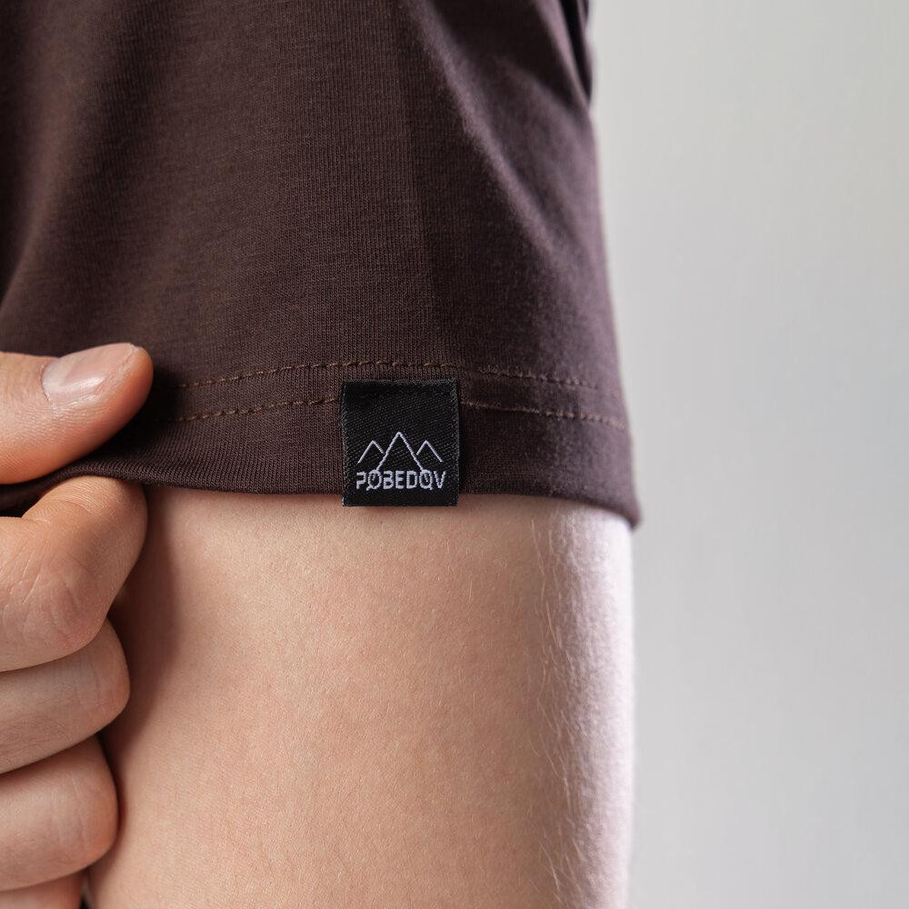 Чоловіча футболка бавовняна Pobedov Peremoga шоколадна Київ - фото 3