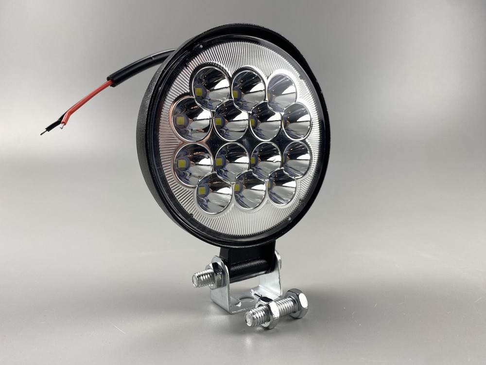 Кругла автомобільна LED фара 42W mini 14 led діодів 6500K світлодіодна Мукачево - фото 2