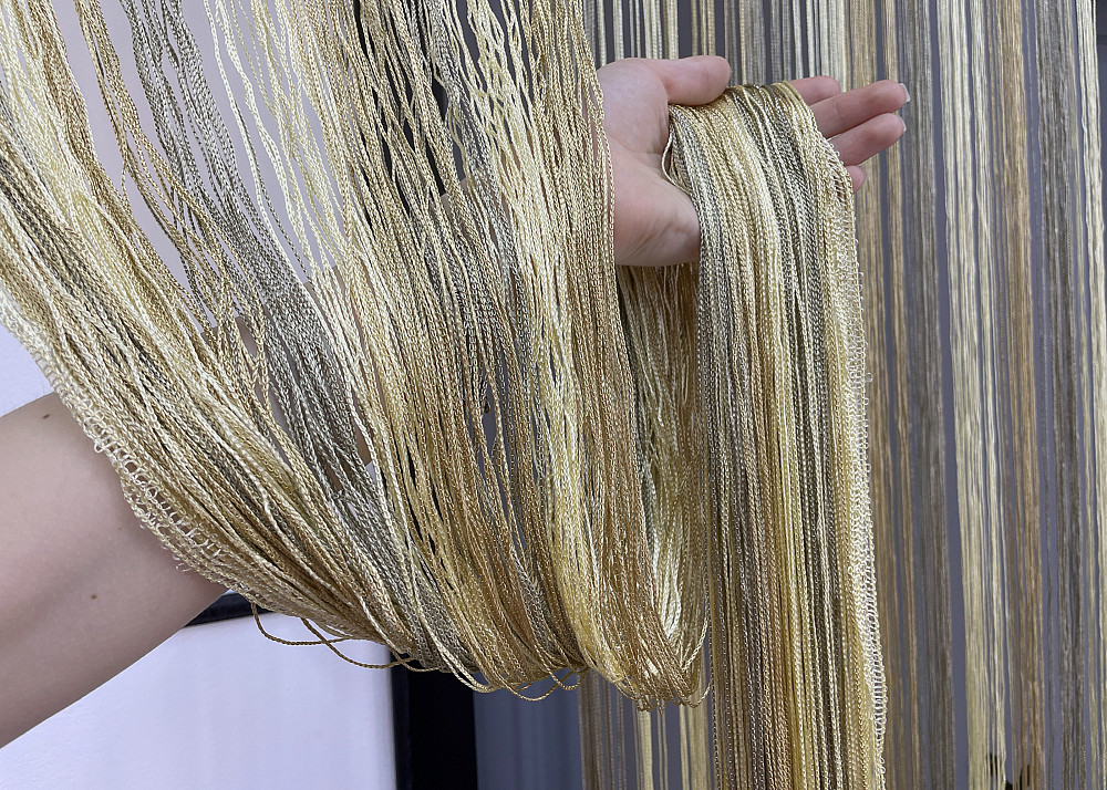 Шторы-нити 300х300см Бежевый с серым 1 шт (61-066) Киев - изображение 4